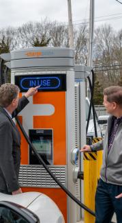 Governor McKee inspecting an EV Charging station
