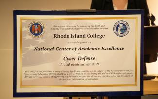 RIC National Center of Academic Excellence in Cyber Defense Certificate